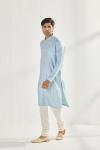 Sky Blue Cotton Kurta Set