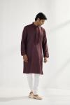 Wine Cotton Kurta Set