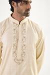 Gold Pashmina Silk Kurta Set