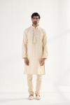 Gold Pashmina Silk Kurta Set