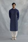 Prussian Blue Cotton Kurta Set