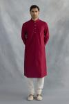 Crimson Red Cotton Kurta Set