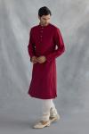 Crimson Red Cotton Kurta Set