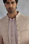 Beige Silk Sherwani Set