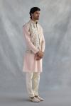 Pale Pink Silk Half Jacket Set