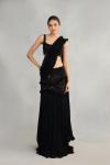 Black Georgette Drape Saree