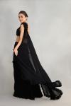 Black Georgette Drape Saree