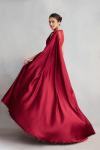 Red Satin Drape Saree