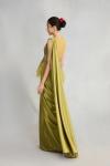 Henna Green Satin Drape Saree