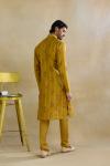 Mustard Silk Printed Kurta Set