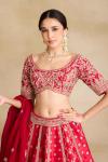 Red Banarasi Silk Lehenga Set