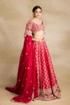 Red Banarasi Silk Lehenga Set