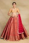 Red Banarasi Silk Lehenga Set