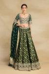 Green Banarasi Silk Lehenga Set