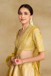 Yellow Banarasi Silk Lehenga Set