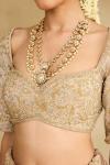 Beige Banarasi Silk Lehenga Set