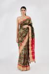 Pine Green Patola Silk Saree