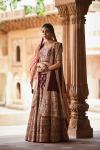 Burgundy Embroidered Bridal Lehenga