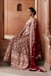 Burgundy Embroidered Bridal Lehenga