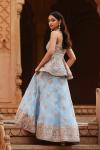 Powder Blue Peplum Style Lehenga Set