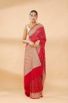 Candy Red Embroidered Saree