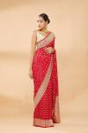 Candy Red Embroidered Saree