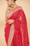 Candy Red Embroidered Saree