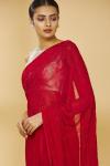 Red Embellished Saree