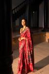 Vermillion Red Patan Patola Sari