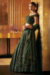 Emerald Green Embroidered Lehenga