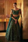 Emerald Green Embroidered Lehenga