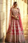 Coral Red Bridal Lehenga