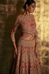 Coral Embroidered Lehenga