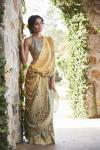 Mustard & Aqua blue Ombre Banarasi Saree