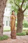 Mustard Crepe Drape Saree