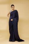 Dark Blue Embroidered Saree