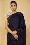 Dark Blue Embroidered Saree