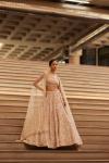 Dusty Rose Organza Lehenga