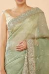 Sage Green Embroidered Saree