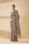 Ruby Violet Embroidered Saree