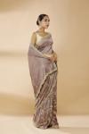 Ruby Violet Embroidered Saree