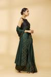 Bottle Green Embroidered Saree