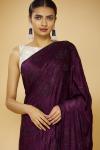 Wine Embroidered Saree