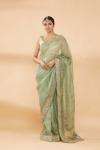 Sage Green Embroidered Saree