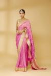 Fuschia Pink Embroidered Saree