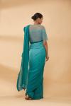 Teal Ombre Plain Saree