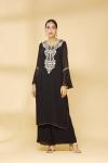 Black Embroidered Kutra Palazzo Set