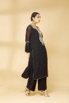 Black Embroidered Kutra Palazzo Set