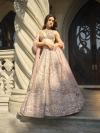 Powder Pink Organza Lehenga