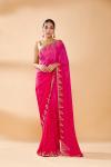 Fuchsia Embroidered Saree